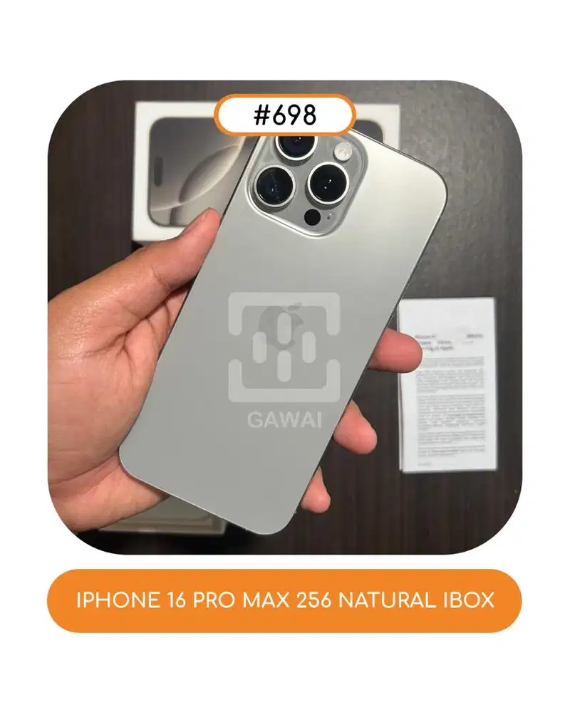 #698 Iphone 16 Pro Max Natural 256 Ibox Garansi 27 July 2026 BH 100%