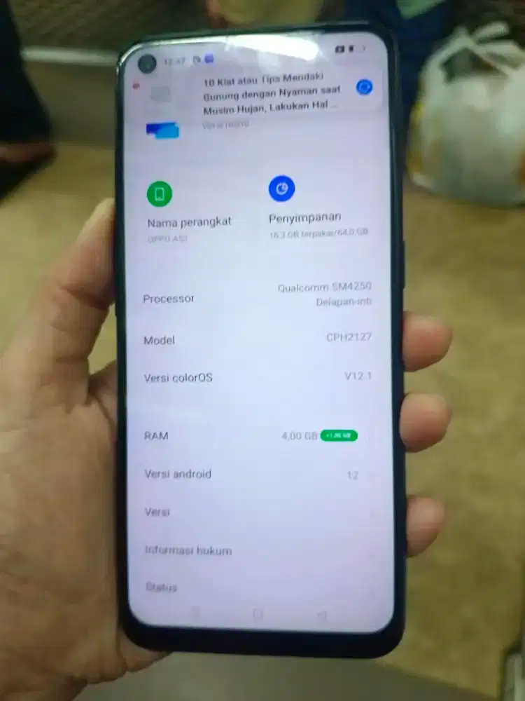 Oppo A53 ram 4 + 1 internal 64gb