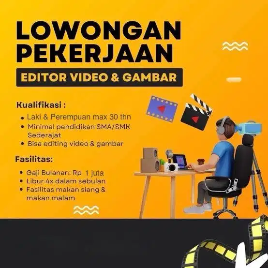 Dibutuhkan Editor Video & Foto
