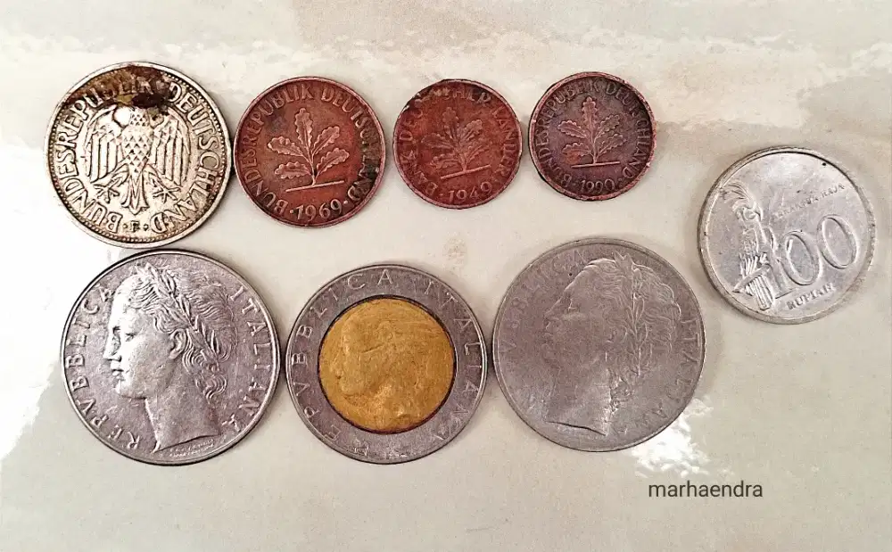 Koin italy dan koin Belanda Vintage jadul