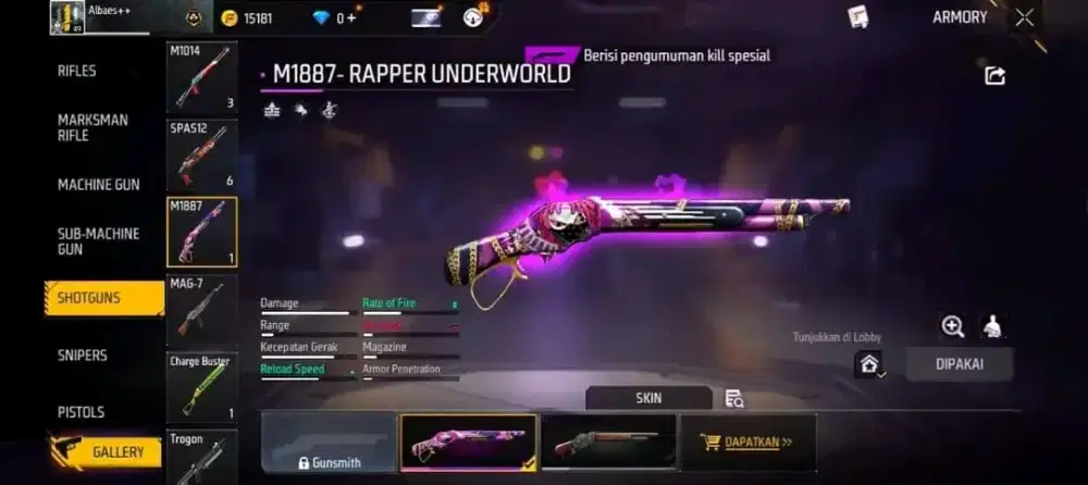 JUAL BELI AKUN FF/FREE FIRE, TERPERCAYA DAN AMANAH, SG UNGGU