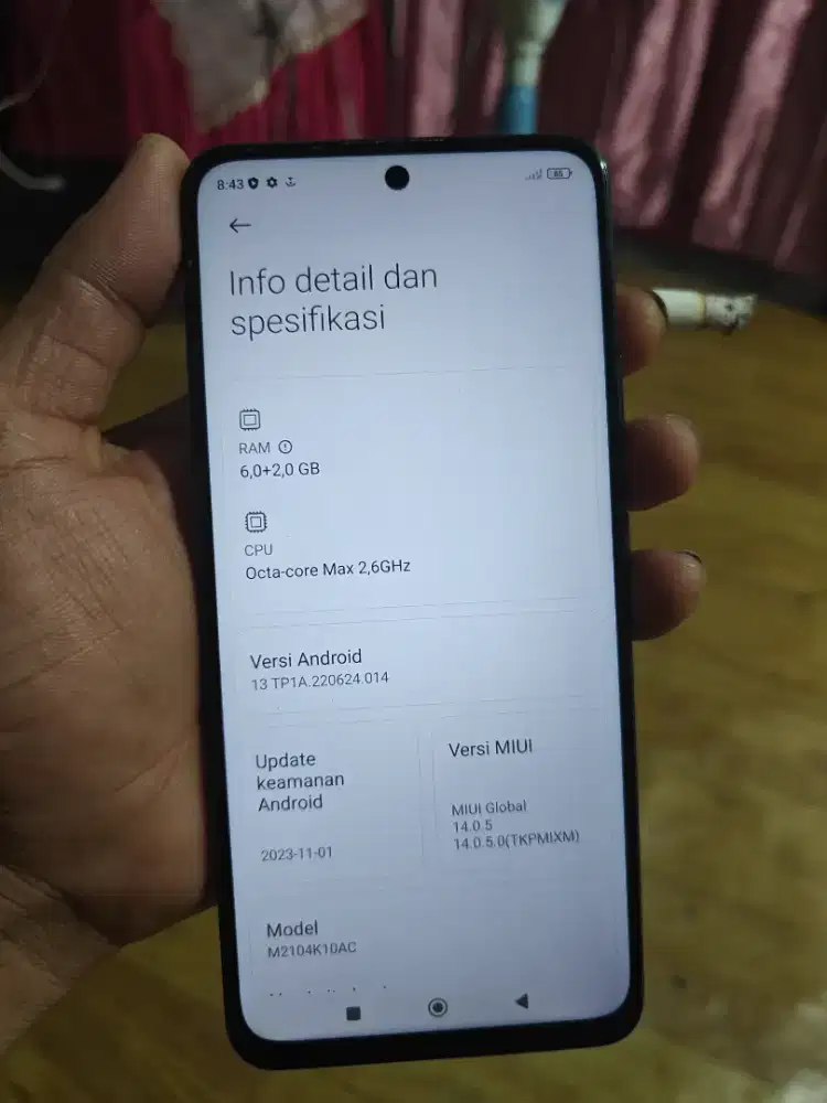 Xiaomi note 10s pro 6+5/128 batangan .. minus sinyal hilang