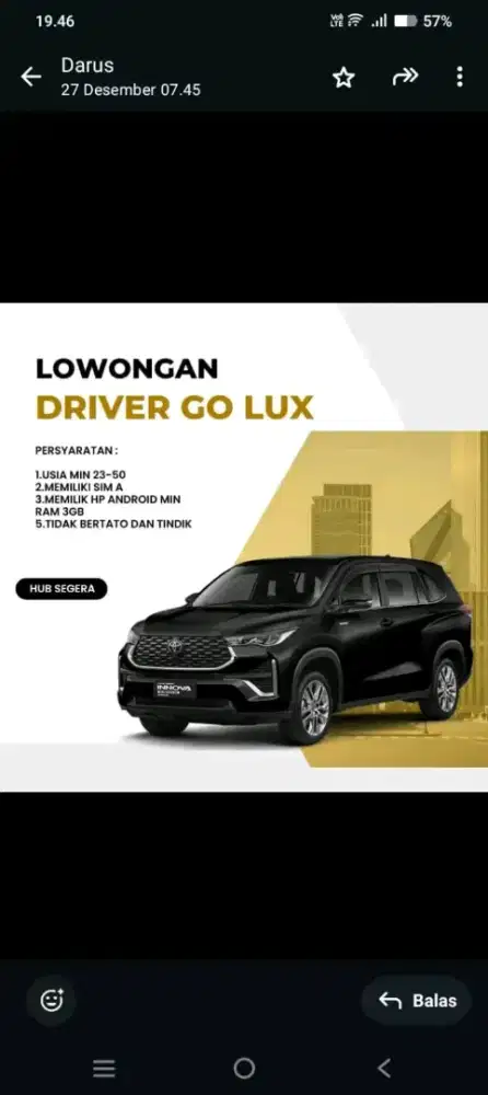 Lowongan driver taxi bandara