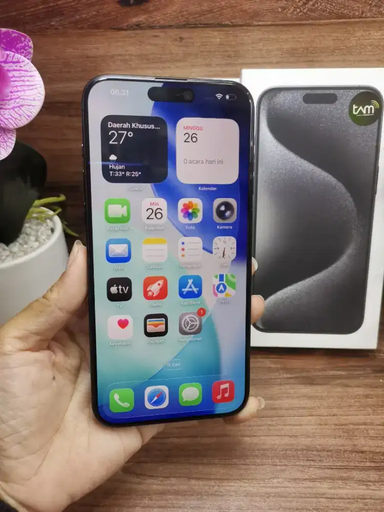 Iphone 15 pro max 256 gb black mulus fulset original gransi resmi iBox