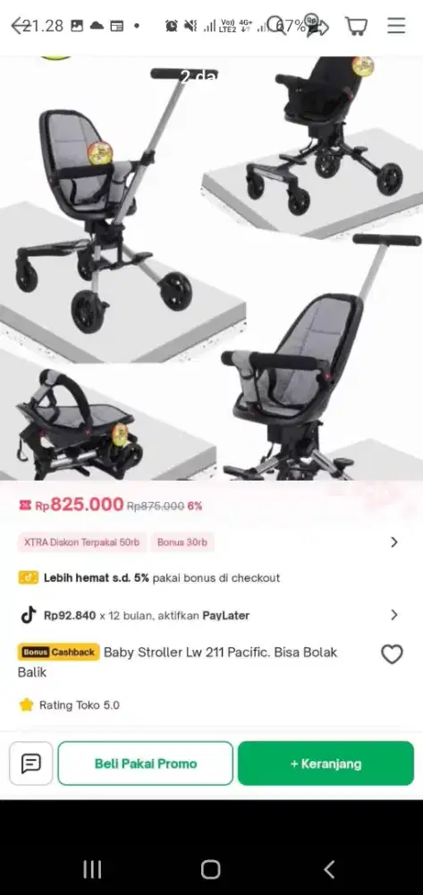 Stroller pasific baru dalam dus