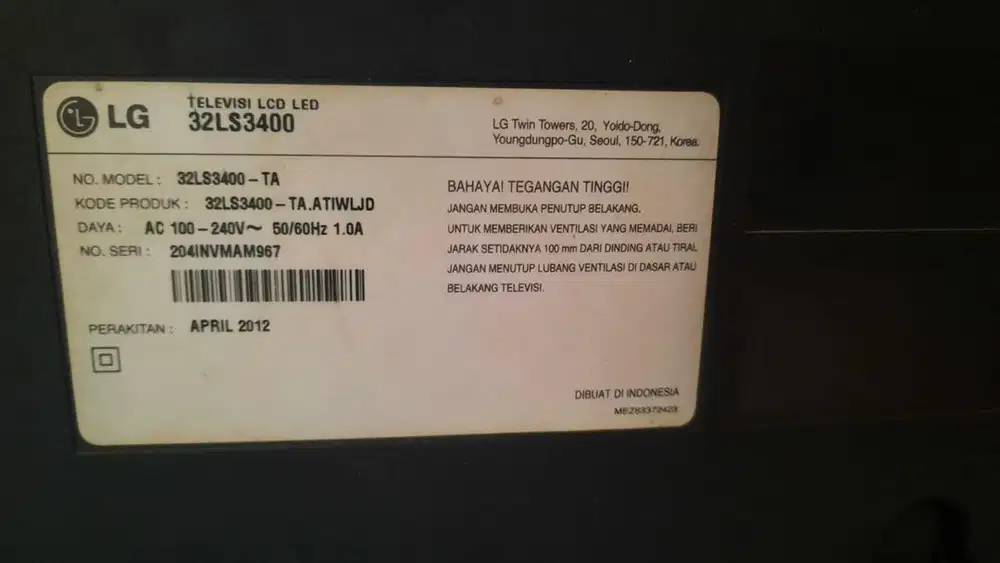 TV LG LED 32 SECOND