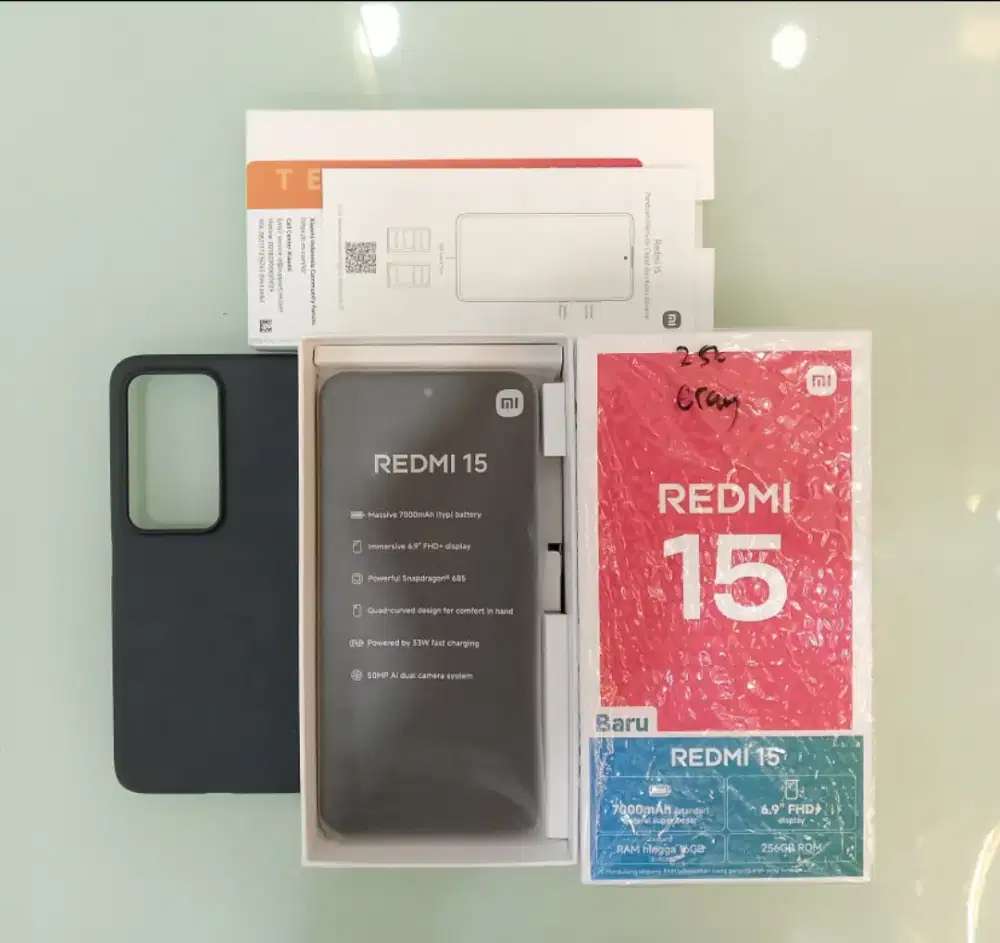 Redmi 15 8/256 Fulset like new.
Pemakaian baru 1 mingguan.
