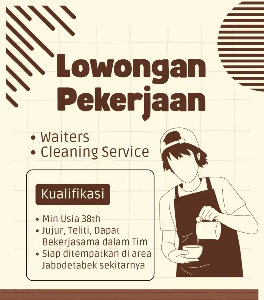 Lowongan pramusaji resto & coffee shop