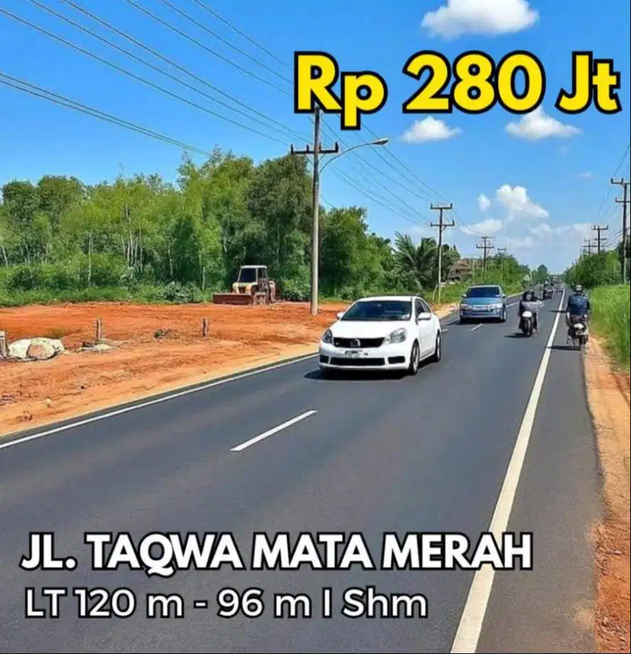 JUAL TANAH PINGGIR JALAN MATA MERAH PALEMBANG