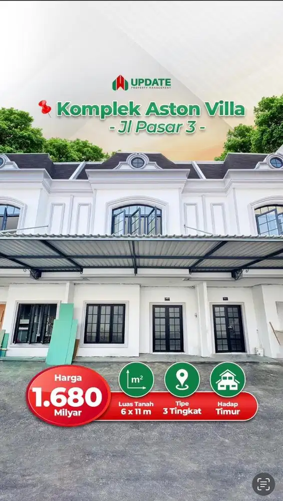 Villa baru 21/2 tingkat Jl Pasar 3 Krakatau siap huni lux