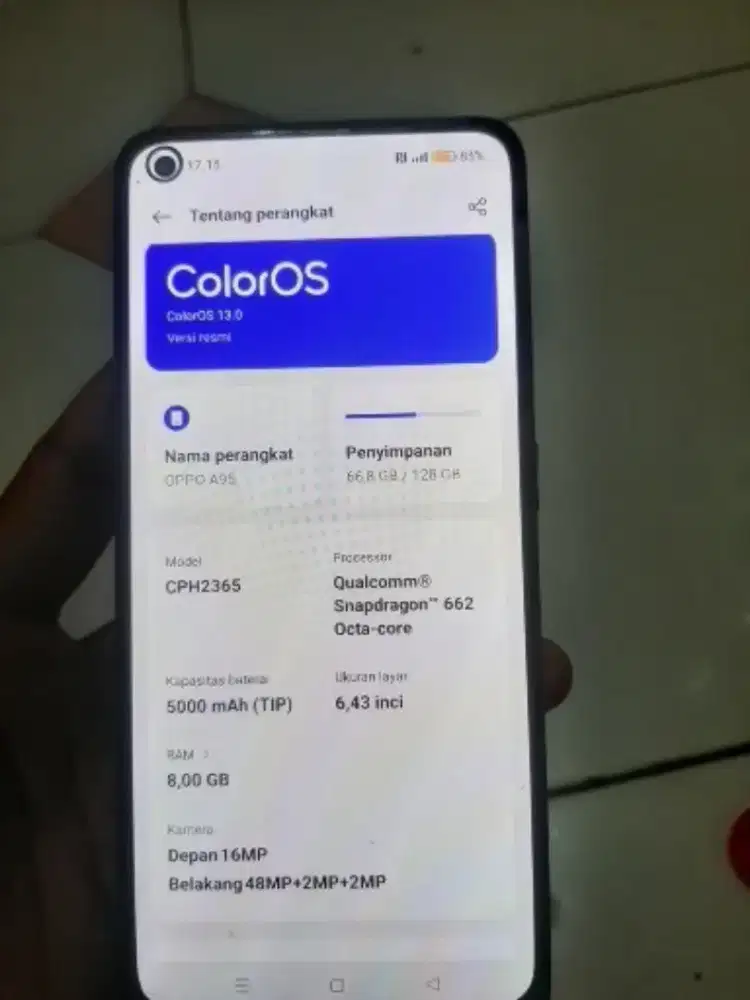 Oppo a95 ram 8 /128