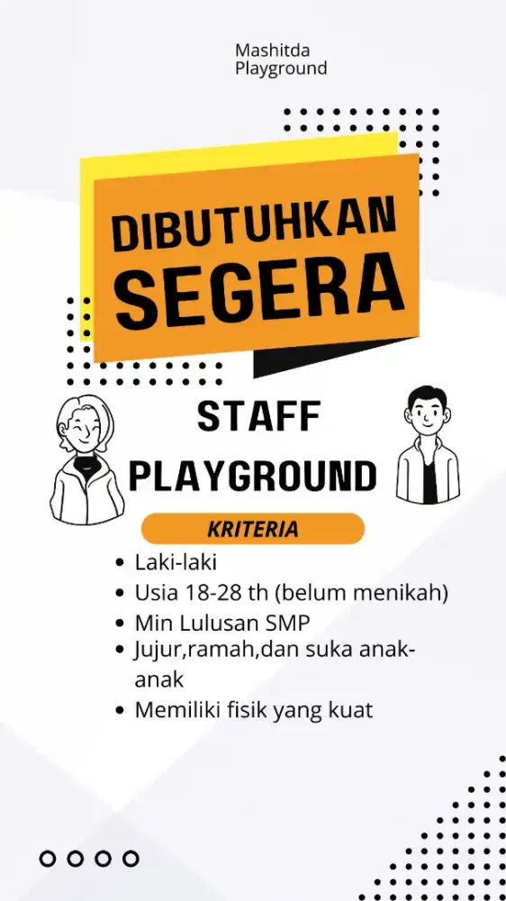 Lowongan Pekerjaan Staff Playground