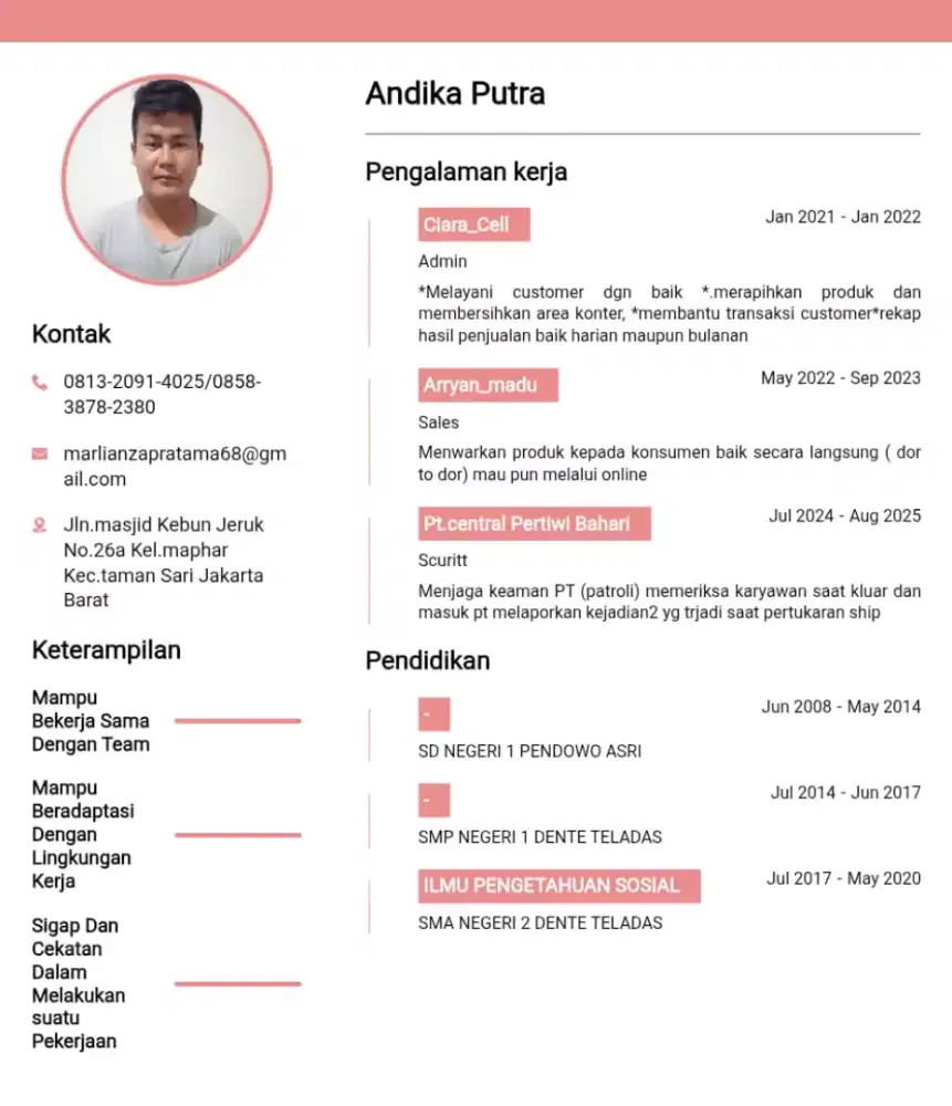Dicari pekerjaan