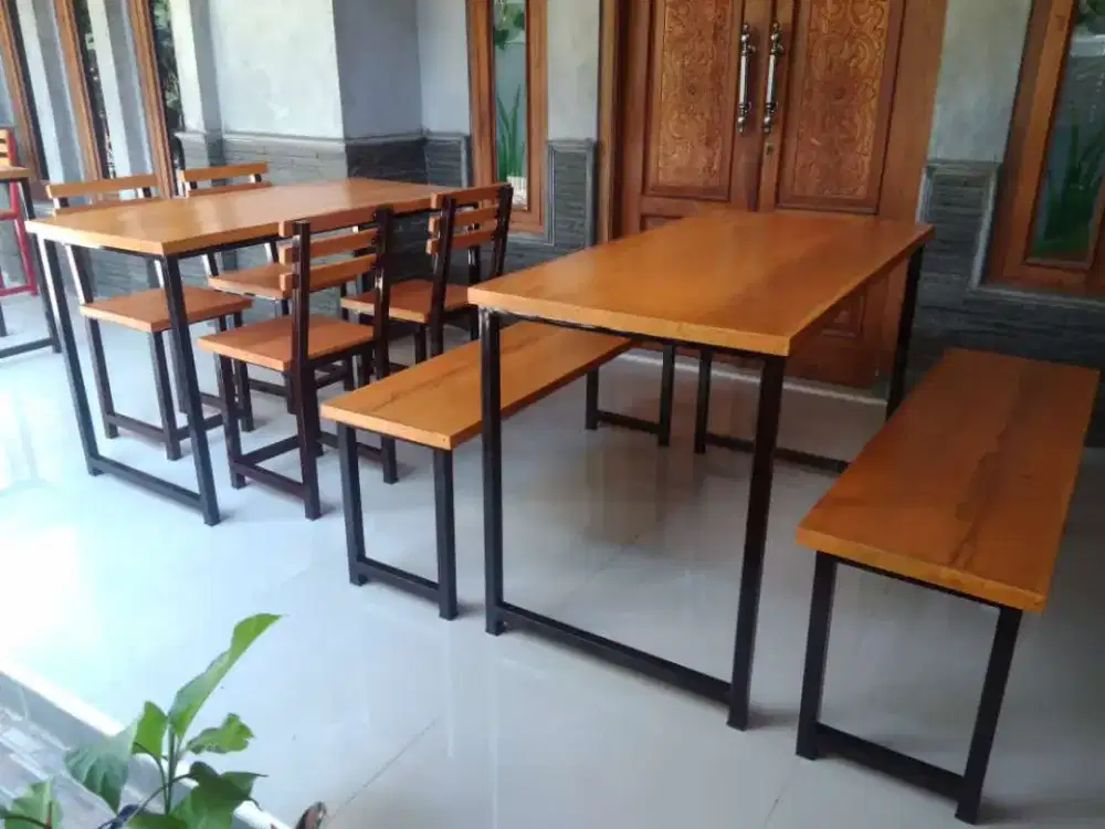 Meja kursi caffe rangka besi hollow