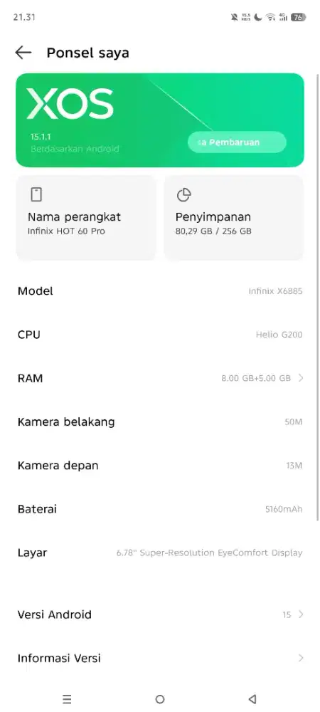Jual Infinix hot 60 pro