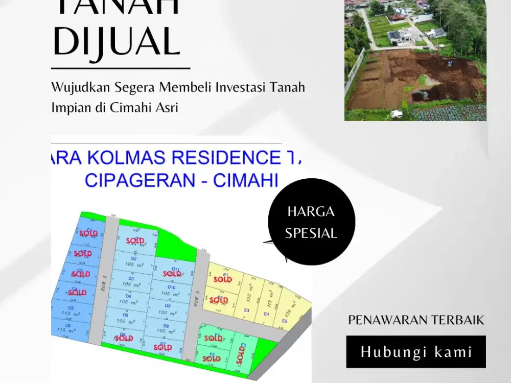 SHM KAVLING JATINANGOR! 8 Menit Tol, Cicilan 0% Bunga