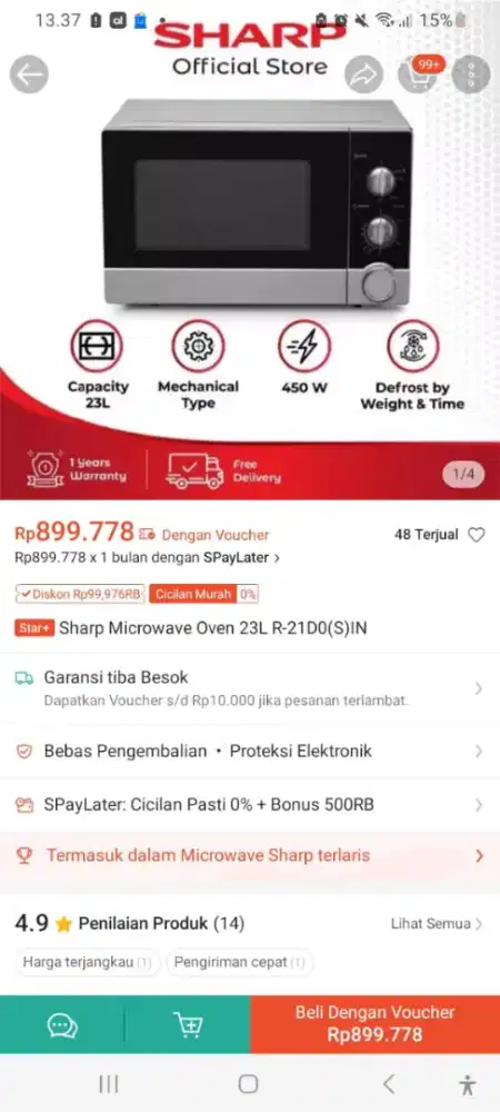 Dijual Microwave Sharp.Second