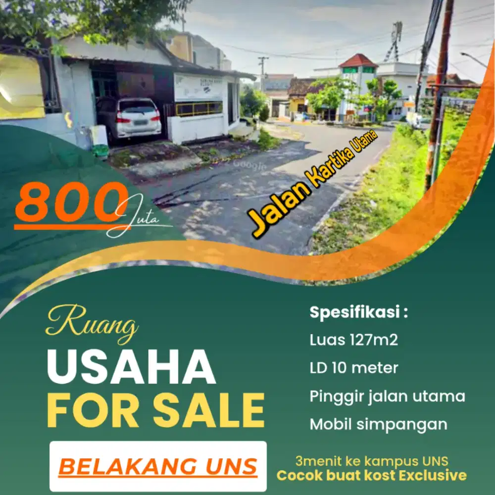 Tanah + bangunan jalan kartika UNS