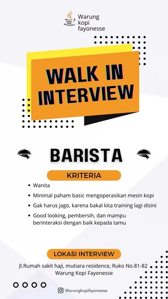 LOWONGAN BARISTA