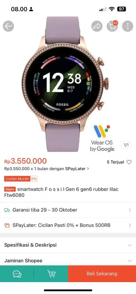 Dijual jam tangan ori fosil gen 6