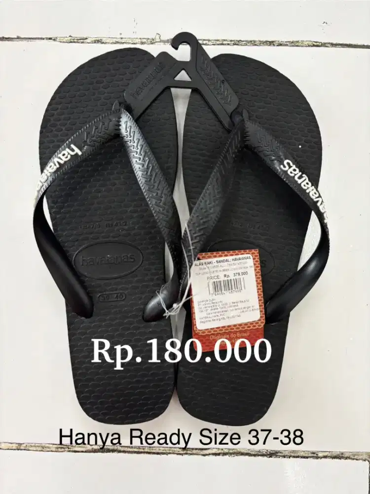 Sandal Havaianas Black Original 100% From Brasil - Sandal Pria