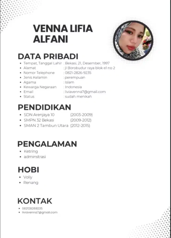 Info lowongan pekerjaan nya dong