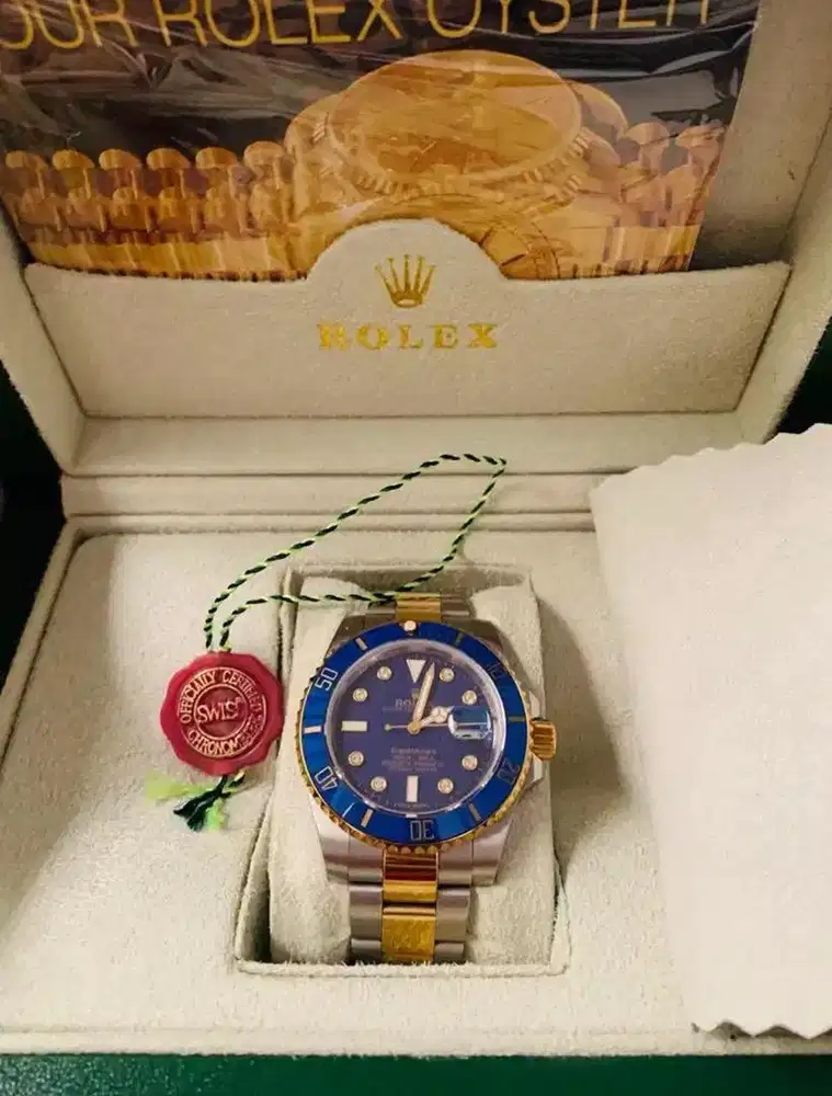 Rolex submariner two tone blue with diamond