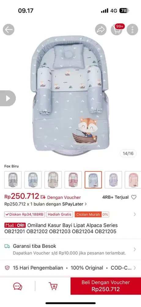 Kasur Bayi Lipat Omiland