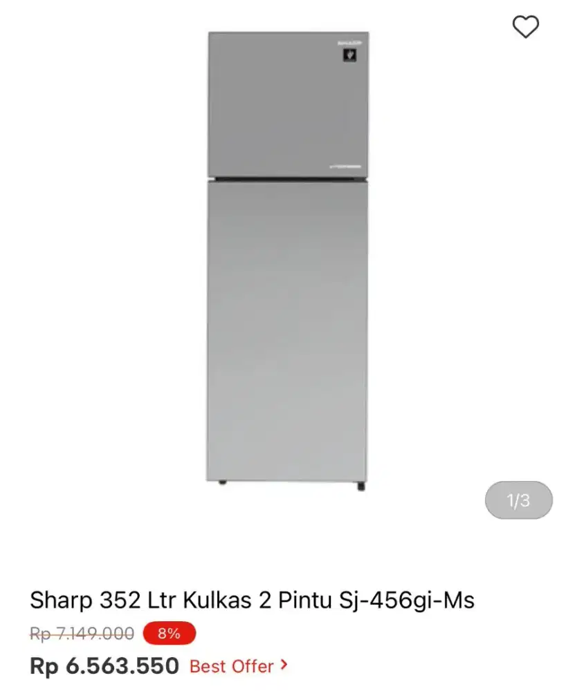 KULKAS SHARP 2 PINTU SJ-456GI-MS 352LTR