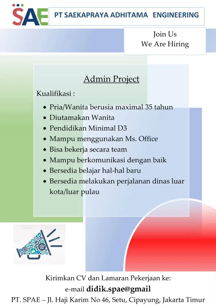 Lowongan Admin Project