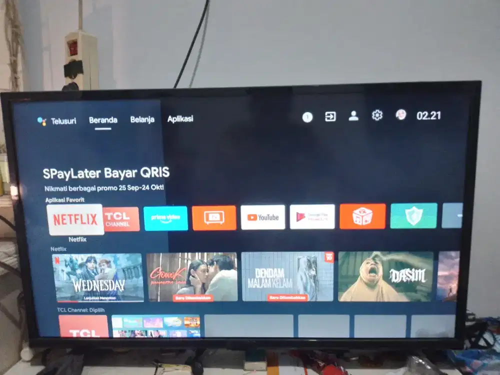 Tv Led android tcl 32 normal lengkap