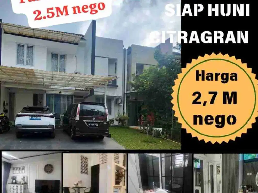Dijual Rumah Rapi Siap Huni Bonus Furnised di Citragran