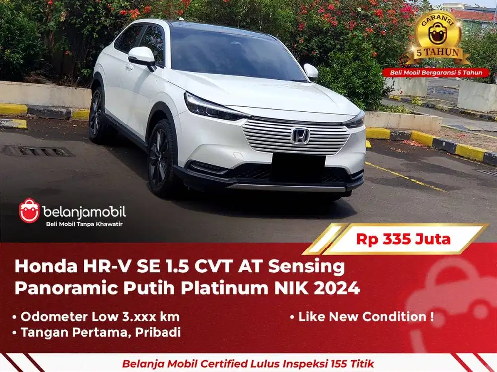 [ GARANSI 5TH ] Honda HRV HR-V HR V SE 1.5 CVT AT Putih 2024/2025