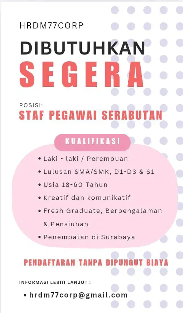 Loker pegawai serabutan