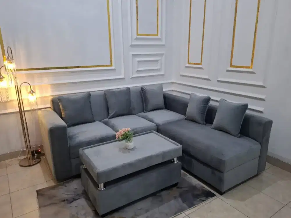 Sofa L putus full bludru