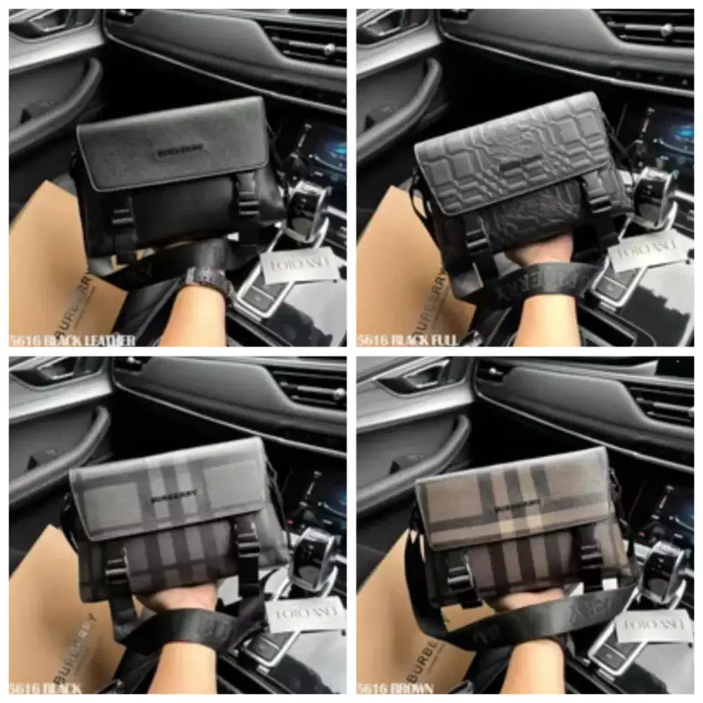 Tas pria burberry messenger workbag branded