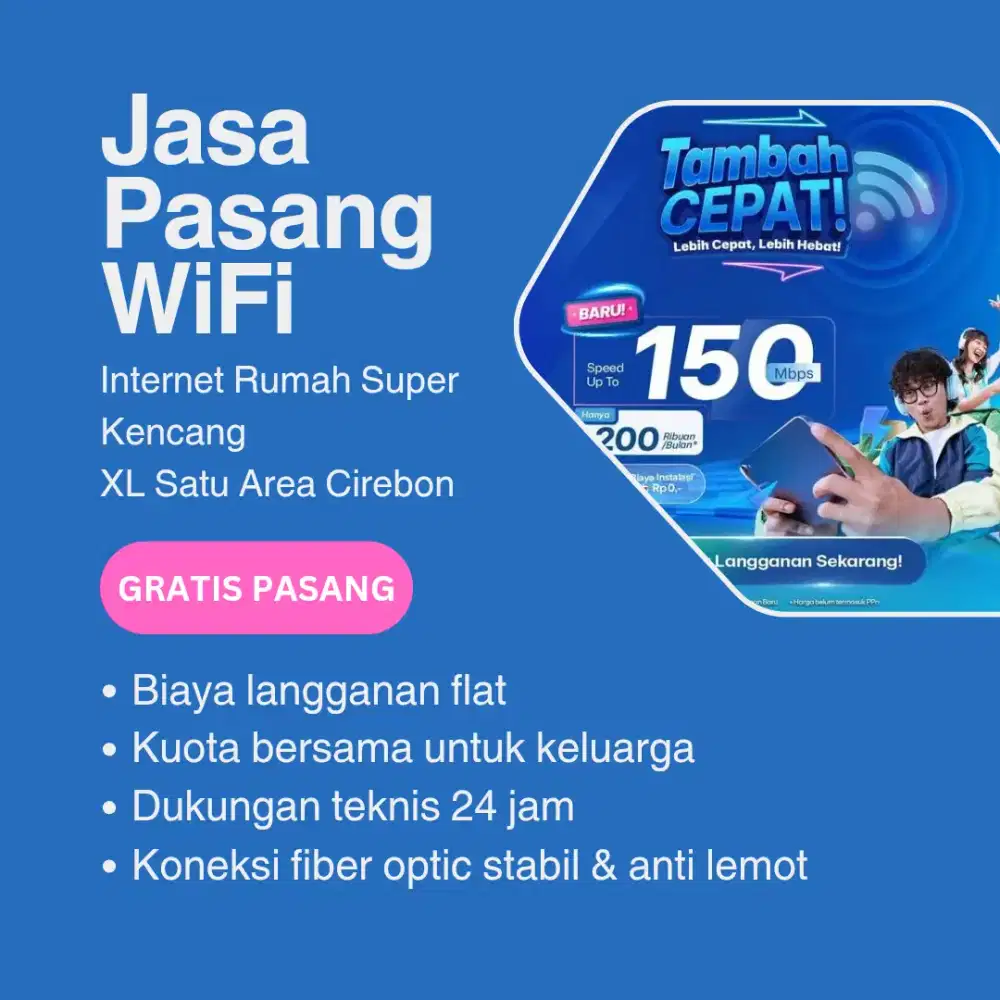 Jasa Pasang Wifi Internet GRATIS Area Cirebon