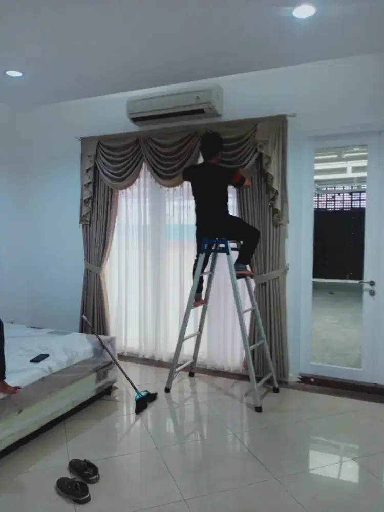 Gorden pintu/jendela rumah model poni glombang