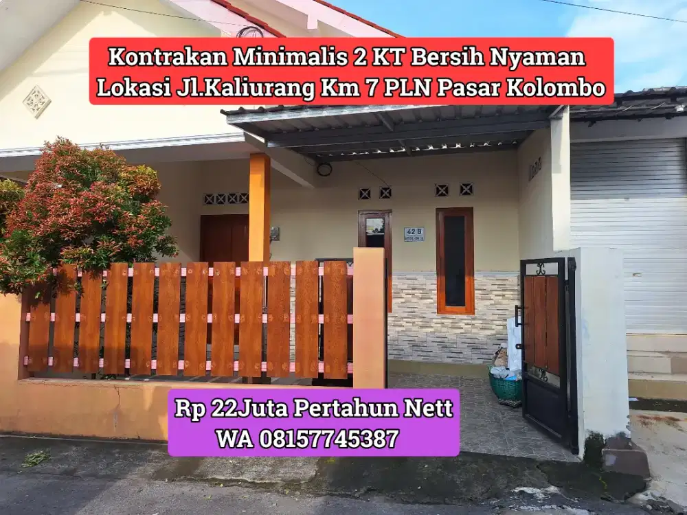 KONTRAKAN MINIMALIS 2KT JAKAL KM 7 PLN GEREJA PASAR KOLOMBO 22JUTA NET