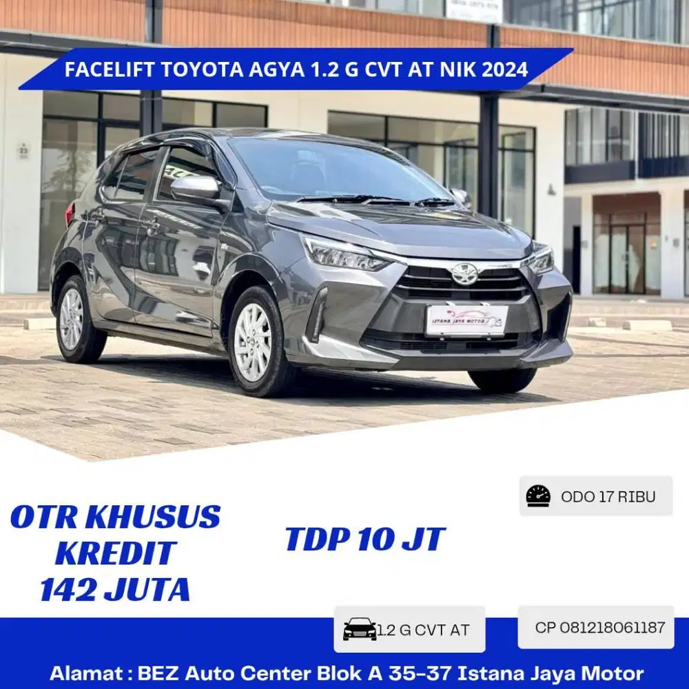 KM 17RB Toyota Agya G 1.2 CVT AT 2024 Abu
