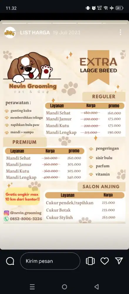Jasa grooming hewan