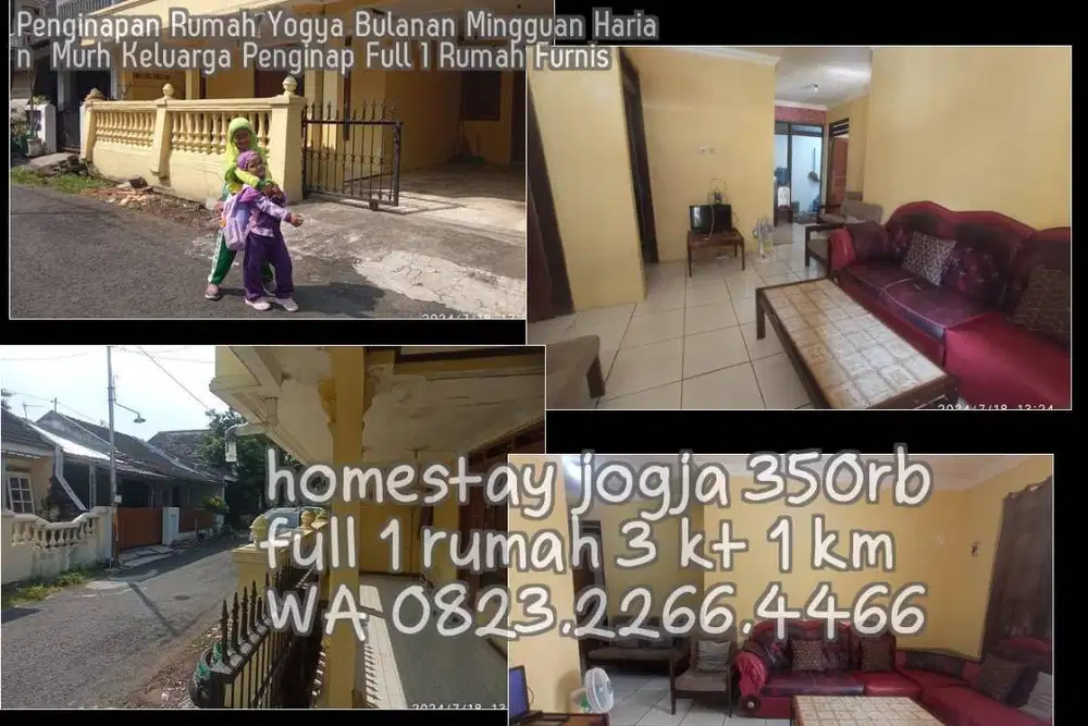 Penginapan Rumah Yogya Bulanan Mingguan Harian  Murh Keluarga Penginap