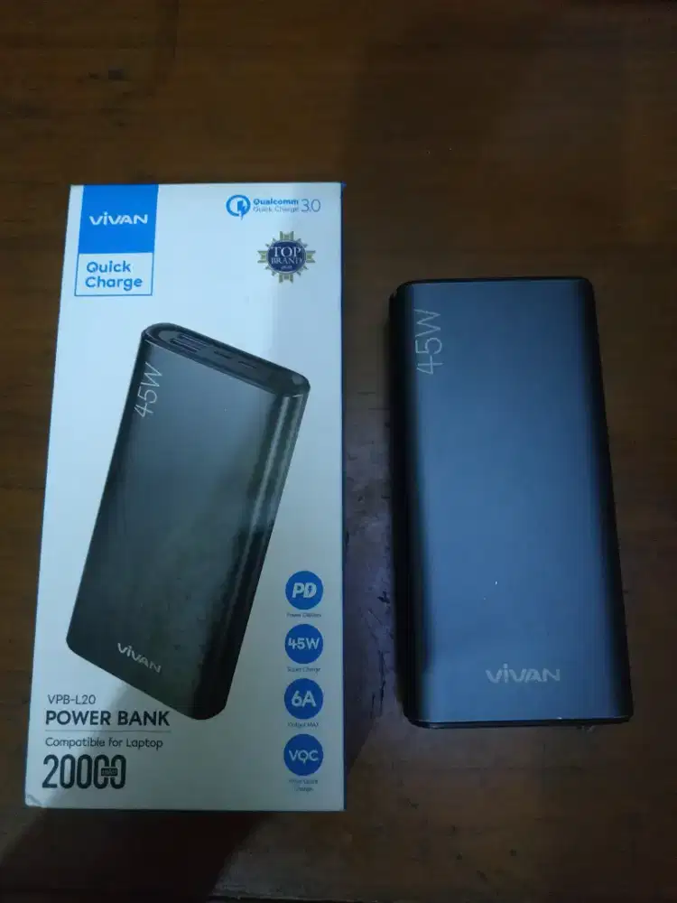 POWERBANK VIVAN 20000 MAH 45 WATT FAST CHARGING
