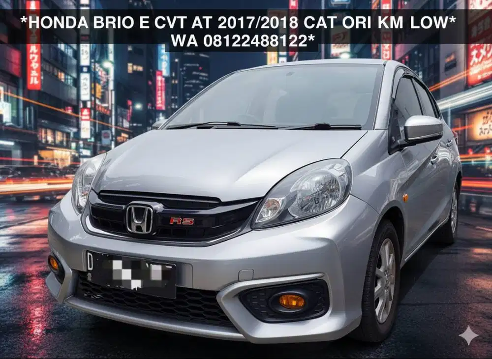 Jual cpt Honda Brio e cvt at matik 2017/2018 cat ori km low bs kredit