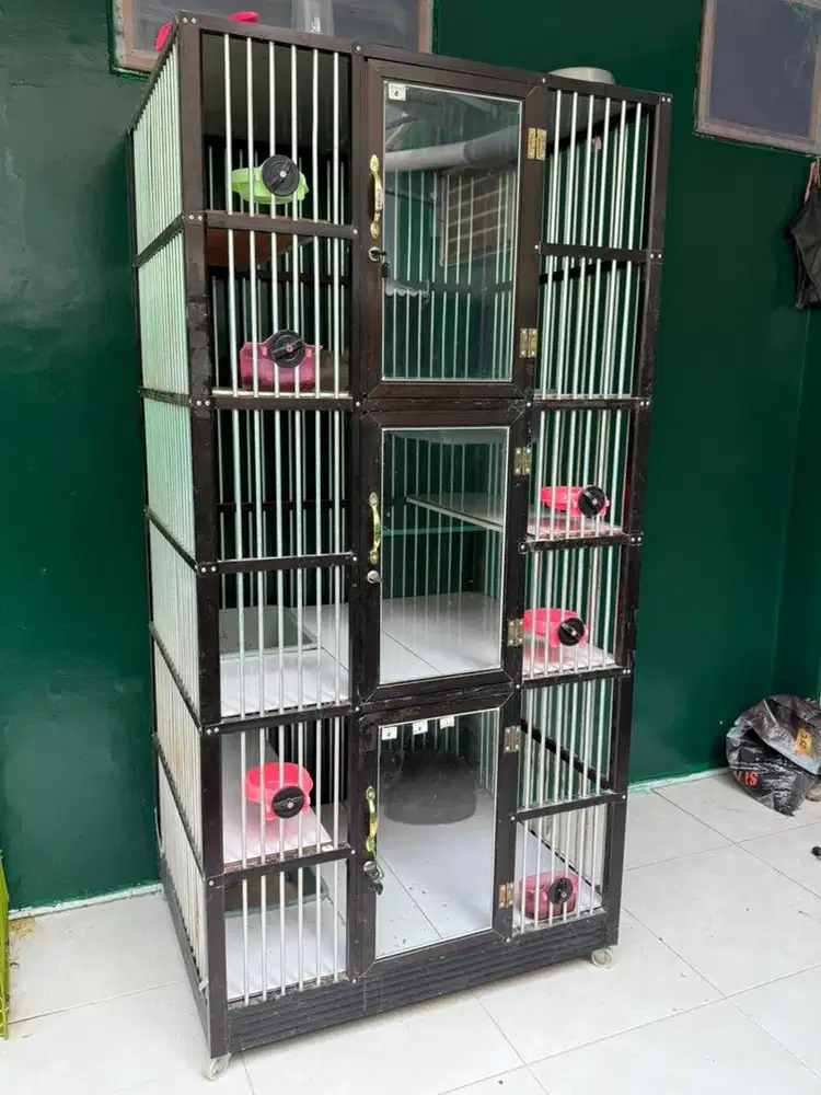 kandang kucing aluminium tingkat 3 kamar