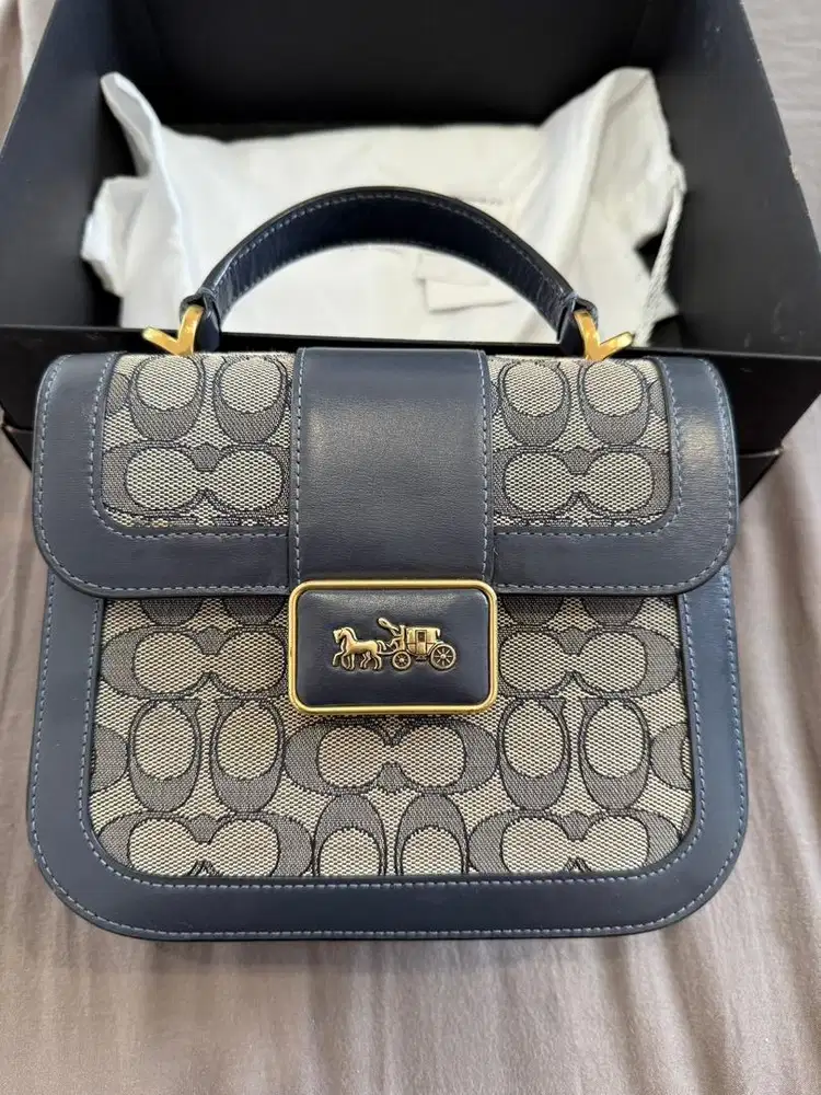 COACH Alie Top Handle in Midnight Navy preloved