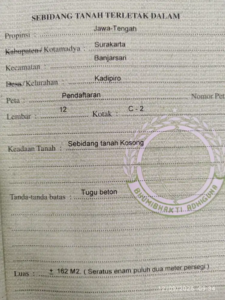 Jual tanah strategis banjarsari kadipiro solo