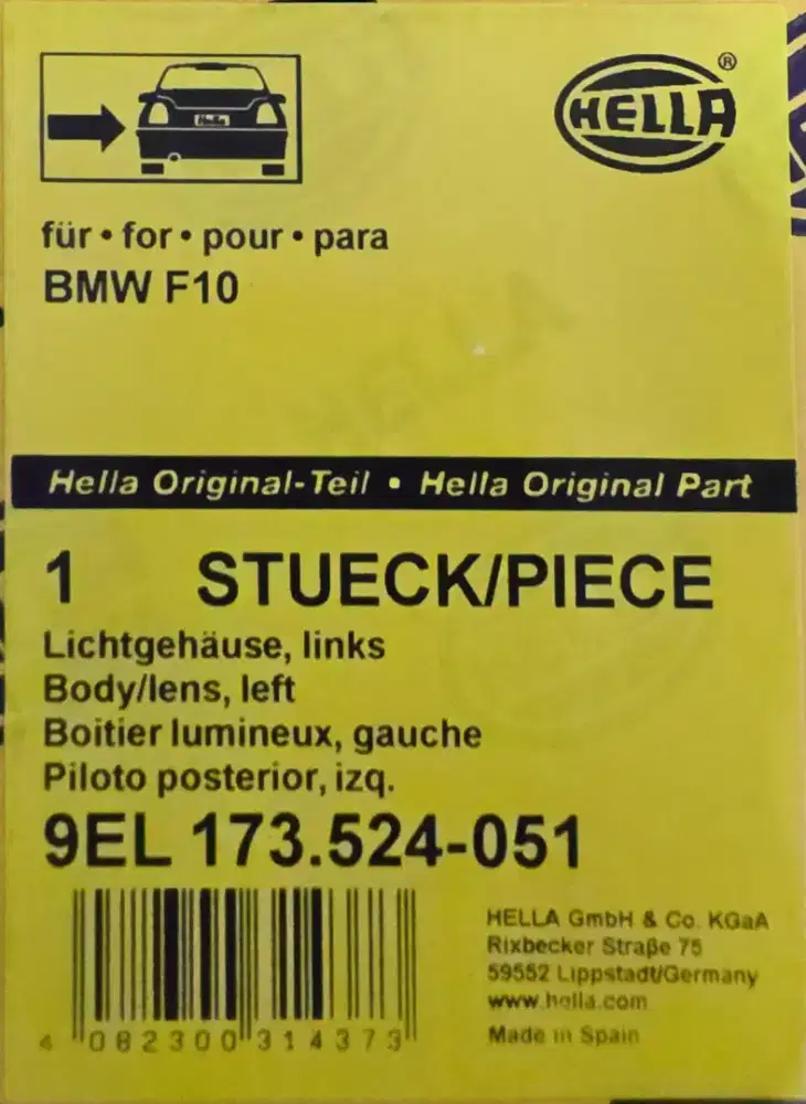 Stop lamp kiri BMW 520i tahun 2012 kondisi baru