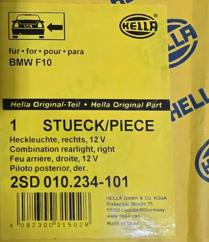 Stop lamp kiri BMW 520i tahun 2012 kondisi baru