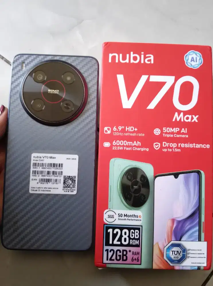 Jual ZTE Nubia v70 max baru pake 5hari fullset nominus LIKENEW